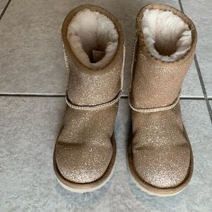 UGG gold glitter fleece lined boots